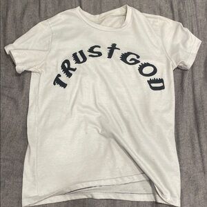 White T-Shirt with Trust God Print